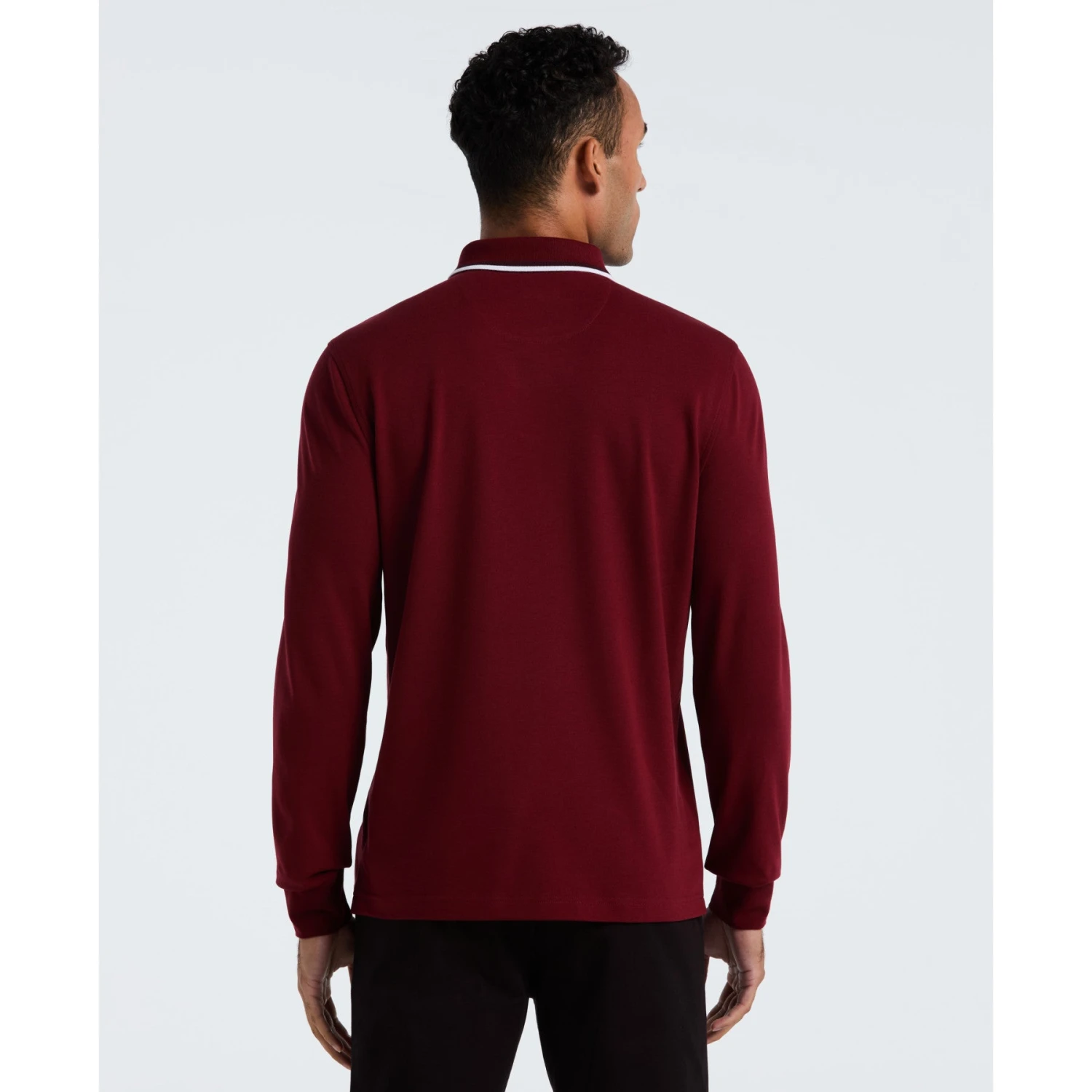 Original Penguin Sticker Pete Tipped Long Sleeve Polo Shirt In Cabernet(Sticker Pete Tipped Long Sleeve Polo Shirt Red Opkf2522gp 605) 2 Original Penguin Sticker Pete Tipped Long Sleeve Polo Shirt In Cabernet(Sticker Pete Tipped Long Sleeve Polo Shirt Red Opkf2522gp 605) - Image 2