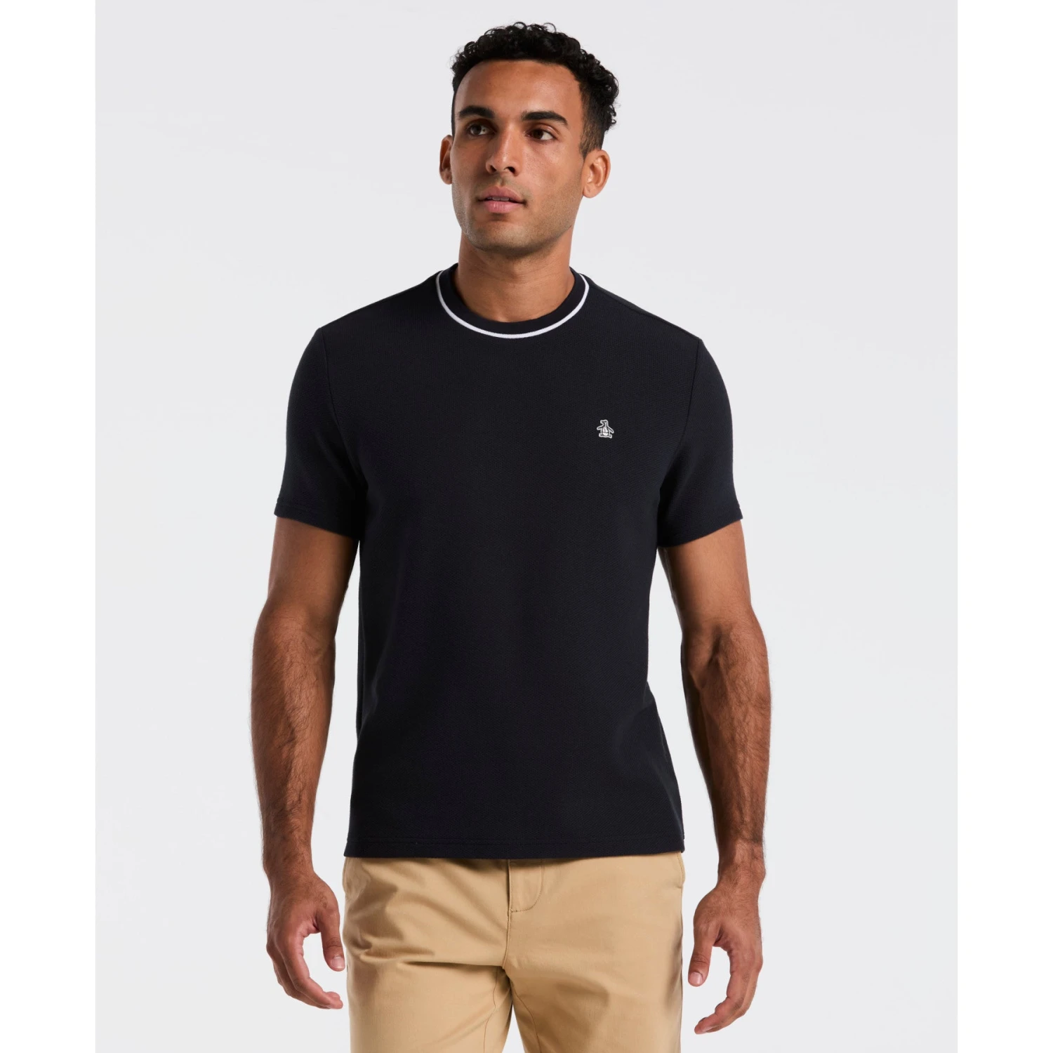 Original Penguin Textured Ringer T-Shirt In Dark Sapphire(Textured Ringer T Shirt Blue Opkf2523gp 413) 1 Original Penguin Textured Ringer T-Shirt In Dark Sapphire(Textured Ringer T Shirt Blue Opkf2523gp 413)