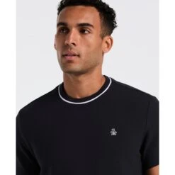 Original Penguin Textured Ringer T-Shirt In Dark Sapphire(Textured Ringer T Shirt Blue Opkf2523gp 413) 7 Original Penguin Textured Ringer T-Shirt In Dark Sapphire(Textured Ringer T Shirt Blue Opkf2523gp 413) -Original Penguin Outlet OPKF2523 413 alt2