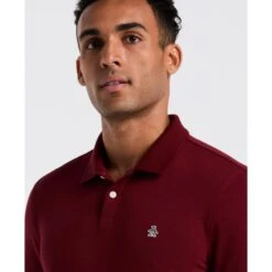 Original Penguin Pique Long Sleeve Polo Shirt In Cabernet(Pique Long Sleeve Polo Shirt Red Opkf2526gp 605) 7 Original Penguin Pique Long Sleeve Polo Shirt In Cabernet(Pique Long Sleeve Polo Shirt Red Opkf2526gp 605) -Original Penguin Outlet OPKF2526 605 alt2