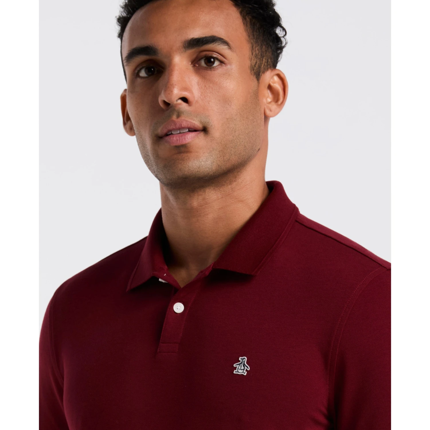 Original Penguin Pique Long Sleeve Polo Shirt In Cabernet(Pique Long Sleeve Polo Shirt Red Opkf2526gp 605) 3 Original Penguin Pique Long Sleeve Polo Shirt In Cabernet(Pique Long Sleeve Polo Shirt Red Opkf2526gp 605) - Image 3