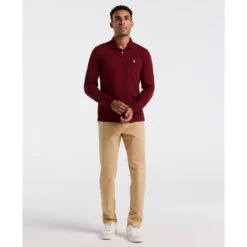 Original Penguin Pique Long Sleeve Polo Shirt In Cabernet(Pique Long Sleeve Polo Shirt Red Opkf2526gp 605) 8 Original Penguin Pique Long Sleeve Polo Shirt In Cabernet(Pique Long Sleeve Polo Shirt Red Opkf2526gp 605) -Original Penguin Outlet OPKF2526 605 alt3