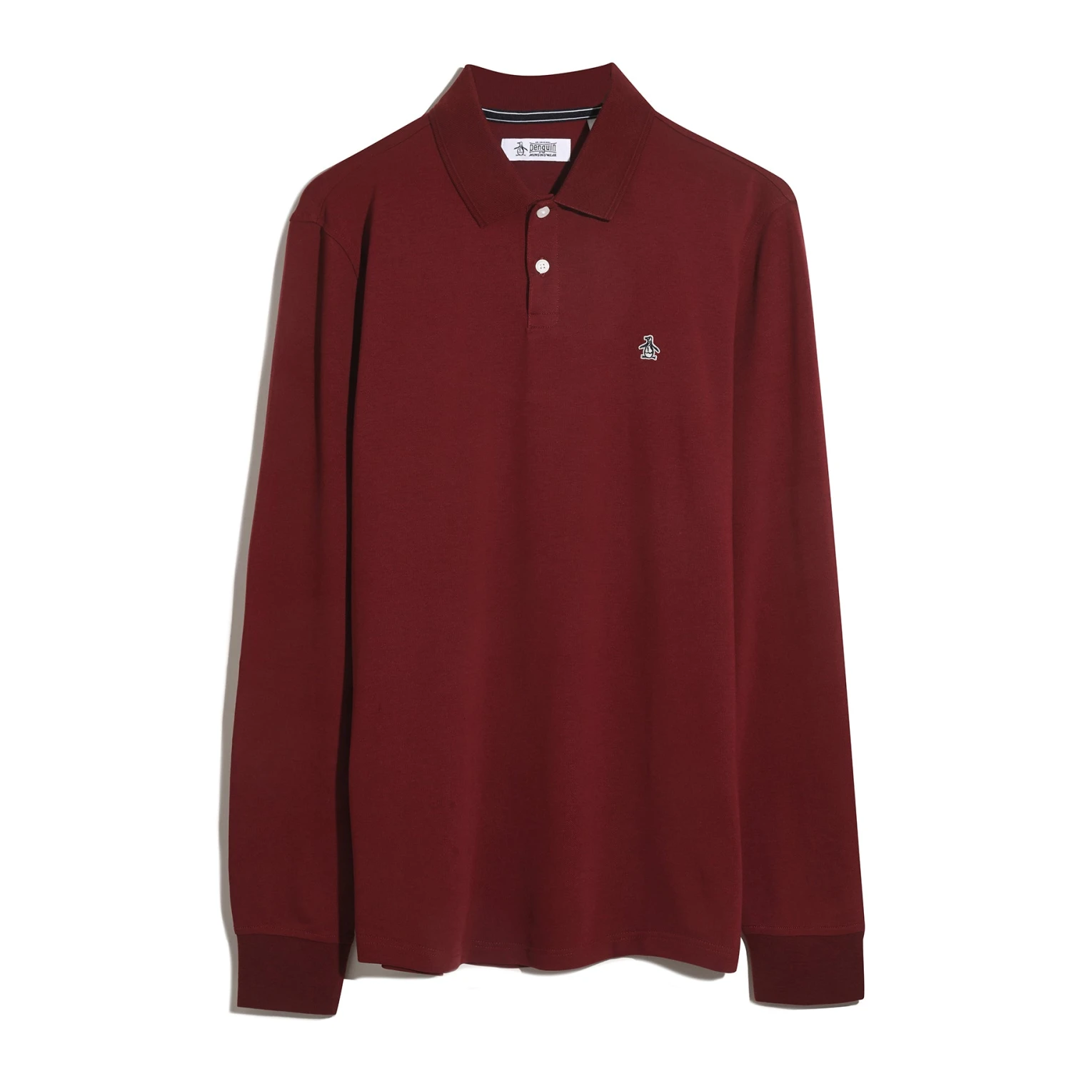 Original Penguin Pique Long Sleeve Polo Shirt In Cabernet(Pique Long Sleeve Polo Shirt Red Opkf2526gp 605) 5 Original Penguin Pique Long Sleeve Polo Shirt In Cabernet(Pique Long Sleeve Polo Shirt Red Opkf2526gp 605) - Image 5