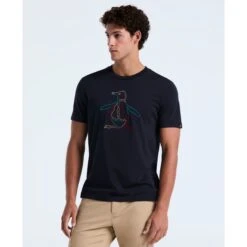 Original Penguin Outline Pete Graphic T-Shirt In Dark Sapphire(Outline Pete Graphic T Shirt Blue Opkf2559gp 413)