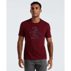 Original Penguin Outline Pete Graphic T-Shirt In Cabernet(Outline Pete Graphic T Shirt Red Opkf2559gp 605)