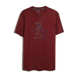 Original Penguin Outline Pete Graphic T-Shirt In Cabernet(Outline Pete Graphic T Shirt Red Opkf2559gp 605) -Original Penguin Outlet OPKF2559 605 alt4