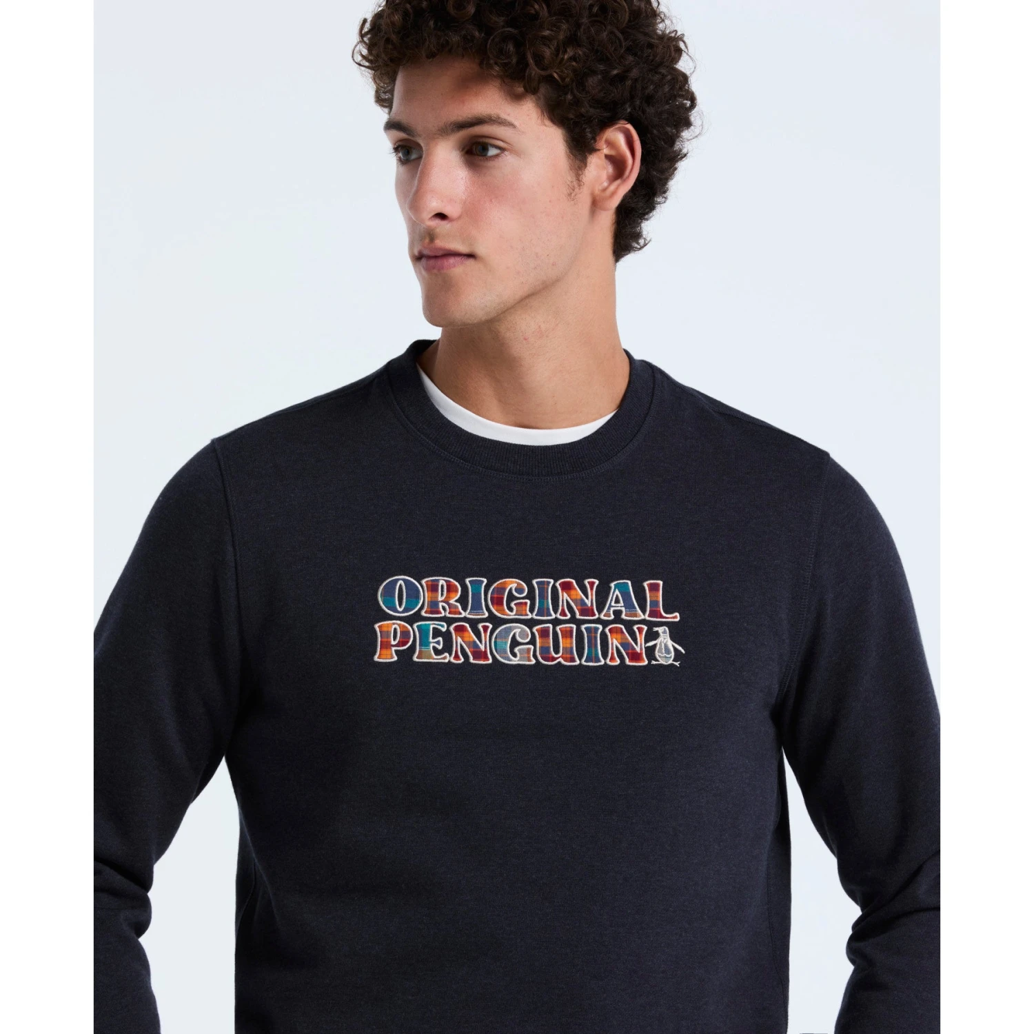 Original Penguin Plaid Logo Graphic Sweatshirt In Sapphire Heather(Plaid Logo Graphic Sweatshirt Blue Opkf2560gp 478) 3 Original Penguin Plaid Logo Graphic Sweatshirt In Sapphire Heather(Plaid Logo Graphic Sweatshirt Blue Opkf2560gp 478) - Image 3