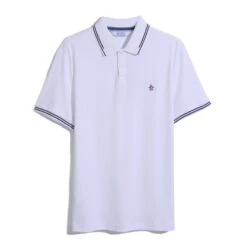 Original Penguin Icons Tipped Polo Shirt In Bright White(Organic Cotton Tv Pete Polo White Opkf3808gp 118) -Original Penguin Outlet OPKF3808 118