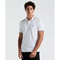 Original Penguin Icons Tipped Polo Shirt In Bright White(Organic Cotton Tv Pete Polo White Opkf3808gp 118)