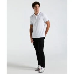 Original Penguin Icons Tipped Polo Shirt In Bright White(Organic Cotton Tv Pete Polo White Opkf3808gp 118) -Original Penguin Outlet OPKF3808 118 alt3