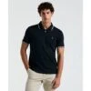 Original Penguin Icons Tipped Polo Shirt In Dark Sapphire(Organic Cotton Tv Pete Polo Blue Opkf3808gp 413)