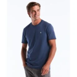 Original Penguin Pin Point Embroidered Logo T-Shirt In Sargasso Sea(Pin Point Embroidered Logo T Shirt Blue Opkf5903gp 485)
