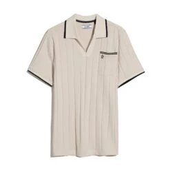 Original Penguin Icons Open Collar Polo Shirt In Birch(Icons Open Collar Polo Shirt Beige Opkm2536gp 252) -Original Penguin Outlet OPKM2536 252