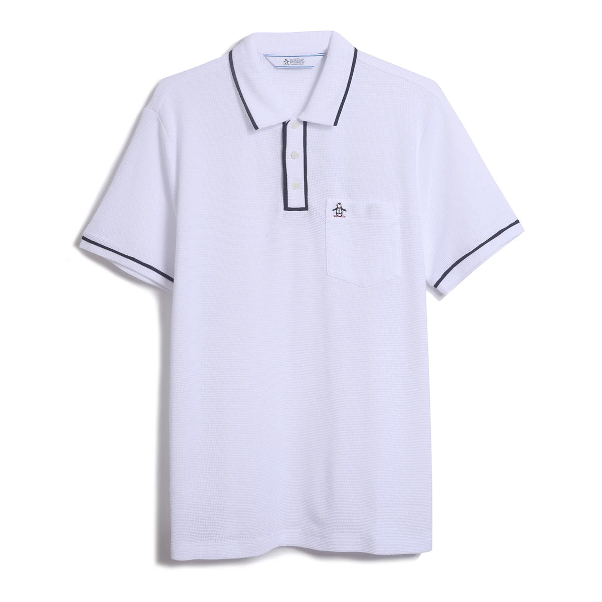 Original Penguin Icons Bentley Mesh Polo Shirt In Bright White(Organic Cotton Bentley Mesh Polo White Opkm3500gp 118) 4 Original Penguin Icons Bentley Mesh Polo Shirt In Bright White(Organic Cotton Bentley Mesh Polo White Opkm3500gp 118) - Image 4