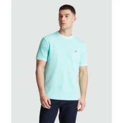 Original Penguin Icons Pique T-Shirt In Blue Tint(Organic Cotton Pique T Shirt Blue Opkm3503gp 459)