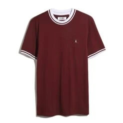 Original Penguin Icons Pique T-Shirt In Cabernet(Icons Pique T Shirt Red Opkm3503gp 605) -Original Penguin Outlet OPKM3503 605 alt4