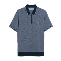 Original Penguin Jacquard Tipped 1/4 Zip Polo Shirt In Dark Sapphire(Jacquard Tipped 14 Zip Polo Blue Opks2530gp 413) 9 Original Penguin Jacquard Tipped 1/4 Zip Polo Shirt In Dark Sapphire(Jacquard Tipped 14 Zip Polo Blue Opks2530gp 413) -Original Penguin Outlet OPKS2530 413