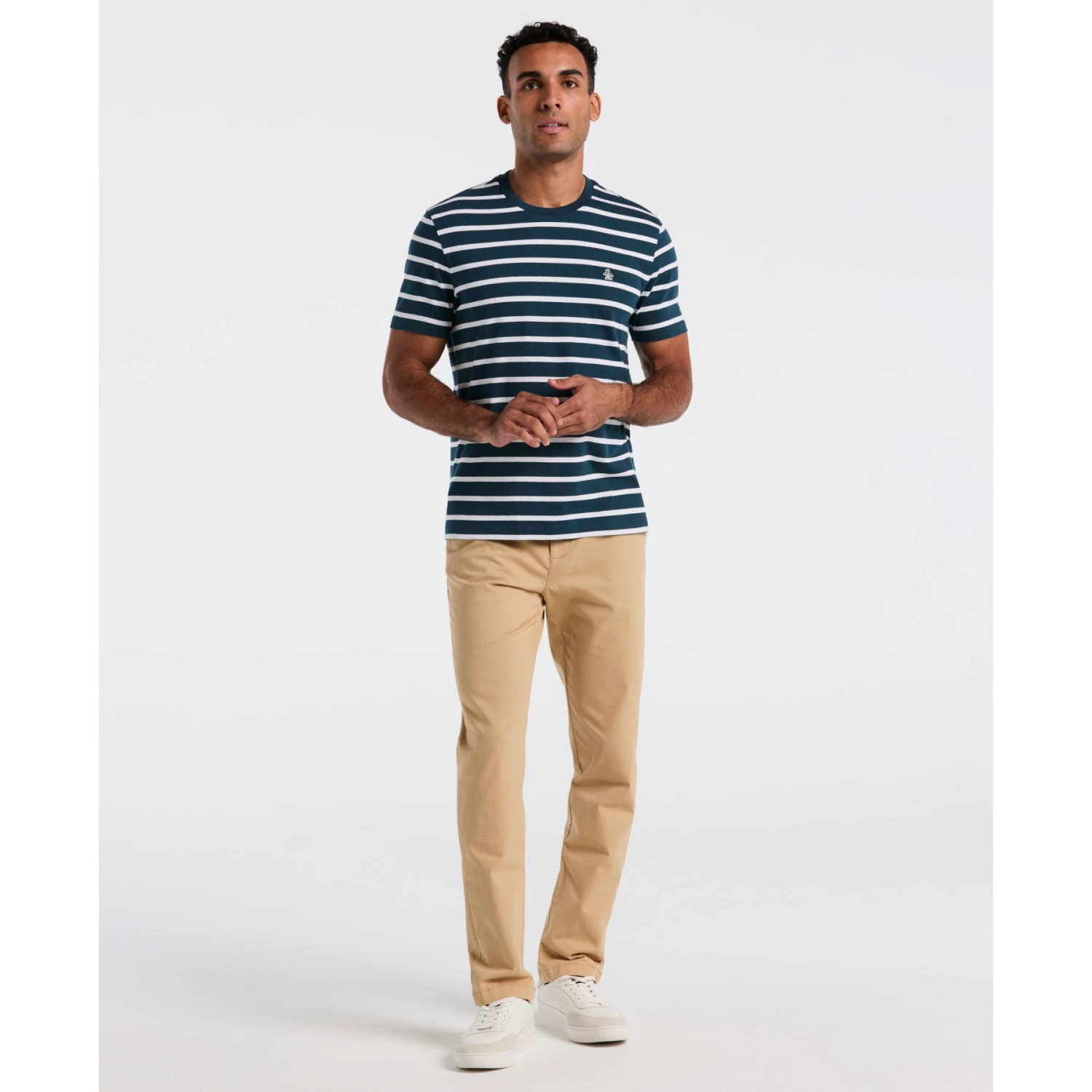 Original Penguin Breton Striped T-Shirt In Reflecting Pond(Breton Striped T Shirt Blue Opks3720gp 470) 4 Original Penguin Breton Striped T-Shirt In Reflecting Pond(Breton Striped T Shirt Blue Opks3720gp 470) - Image 4