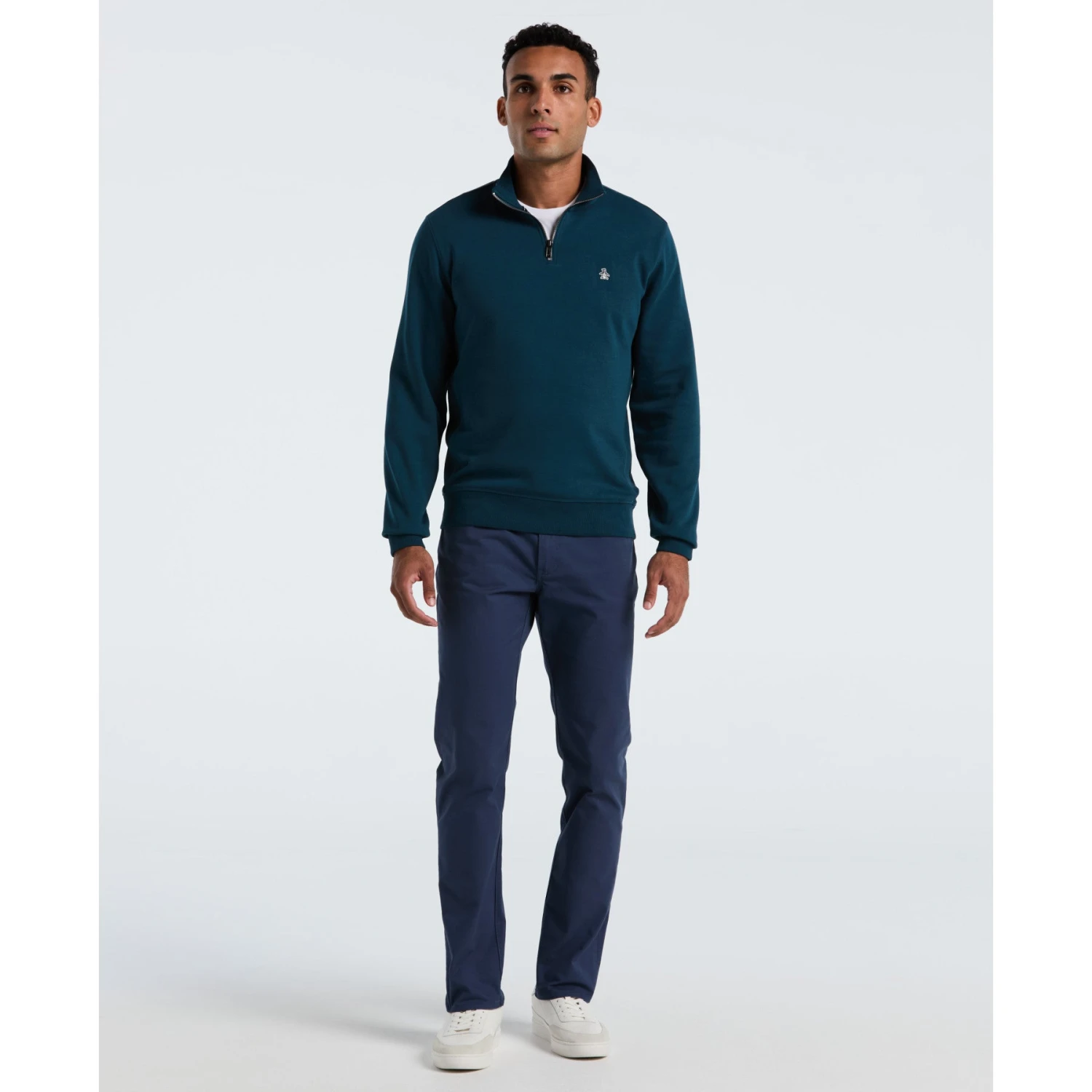 Original Penguin Sticker Pete Quarter Zip Sweatshirt In Reflecting Pond(Sticker Pete Quarter Zip Sweatshirt Blue Opksb044gp 470) 4 Original Penguin Sticker Pete Quarter Zip Sweatshirt In Reflecting Pond(Sticker Pete Quarter Zip Sweatshirt Blue Opksb044gp 470) - Image 4