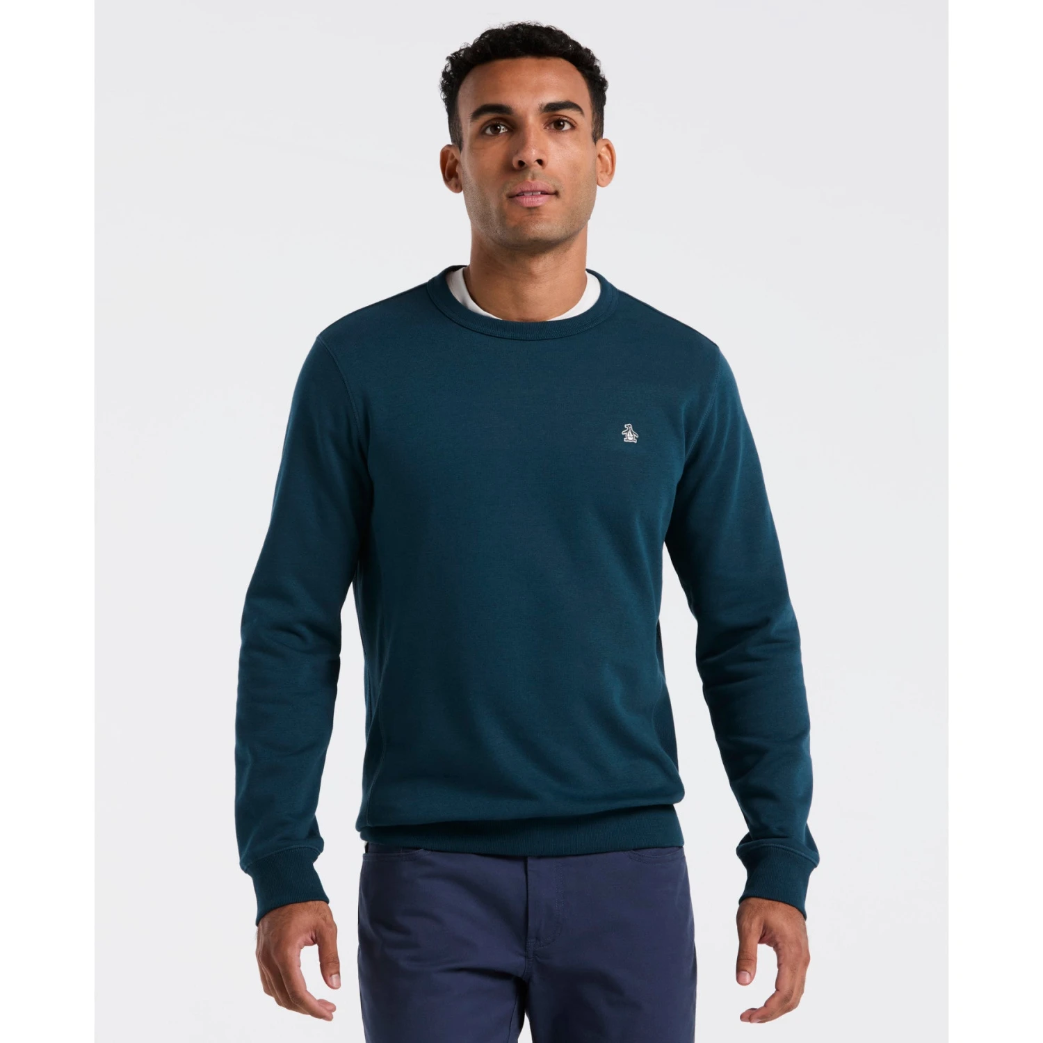 Original Penguin Sticker Pete Sweatshirt In Reflecting Pond(Sticker Pete Sweatshirt Blue Opksb404gp 470) 1 Original Penguin Sticker Pete Sweatshirt In Reflecting Pond(Sticker Pete Sweatshirt Blue Opksb404gp 470)