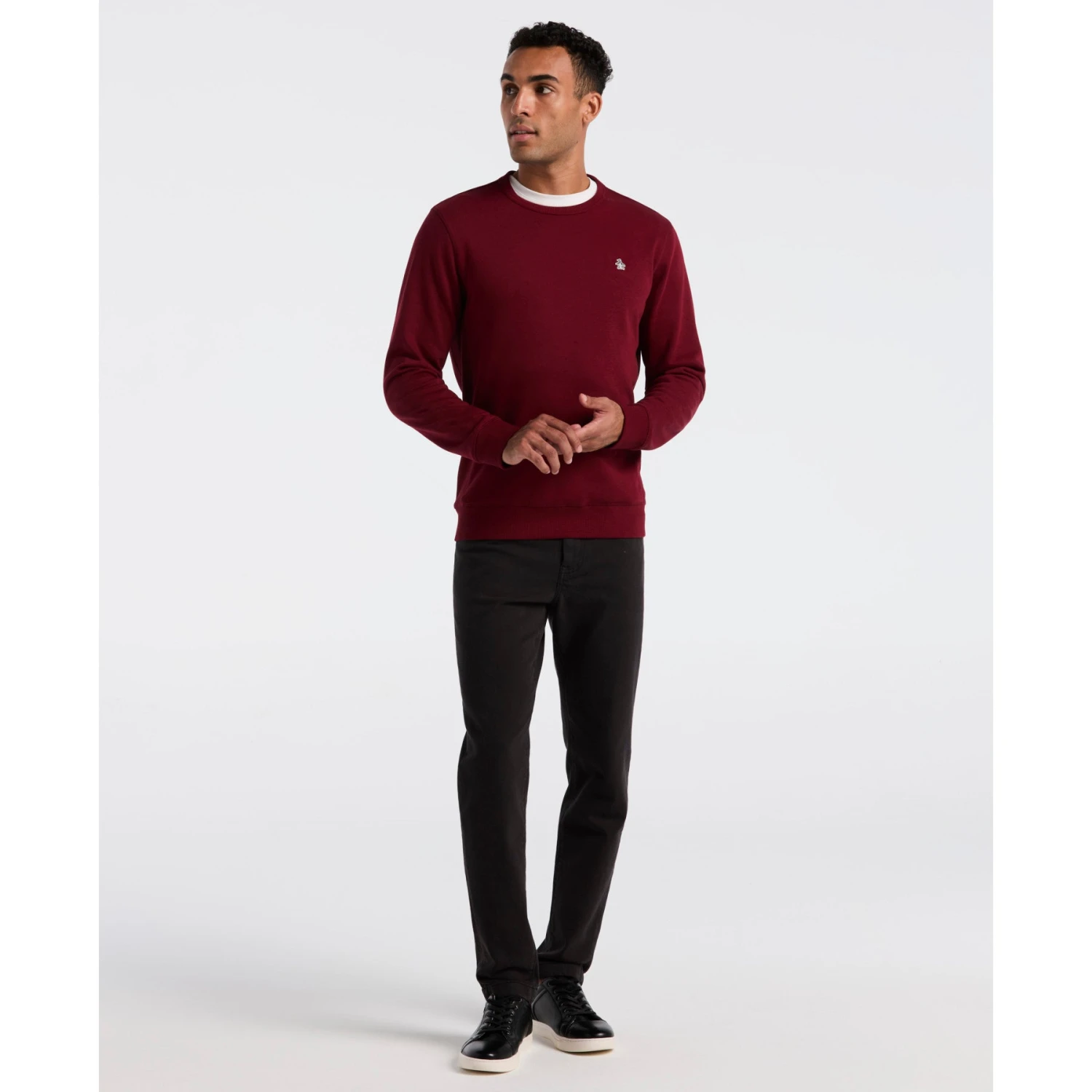 Original Penguin Sticker Pete Sweatshirt In Cabernet(Sticker Pete Sweatshirt Red Opksb404gp 605) 4 Original Penguin Sticker Pete Sweatshirt In Cabernet(Sticker Pete Sweatshirt Red Opksb404gp 605) - Image 4