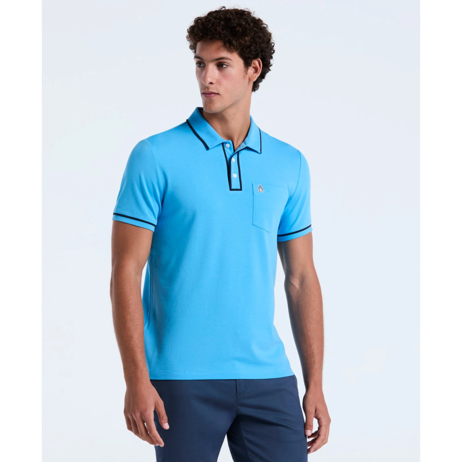 Original Penguin Earl Pique Polo Shirt In Bonnie Blue(Earl Pique Polo Shirt Blue Opksb690gp 456) 1 Original Penguin Earl Pique Polo Shirt In Bonnie Blue(Earl Pique Polo Shirt Blue Opksb690gp 456)