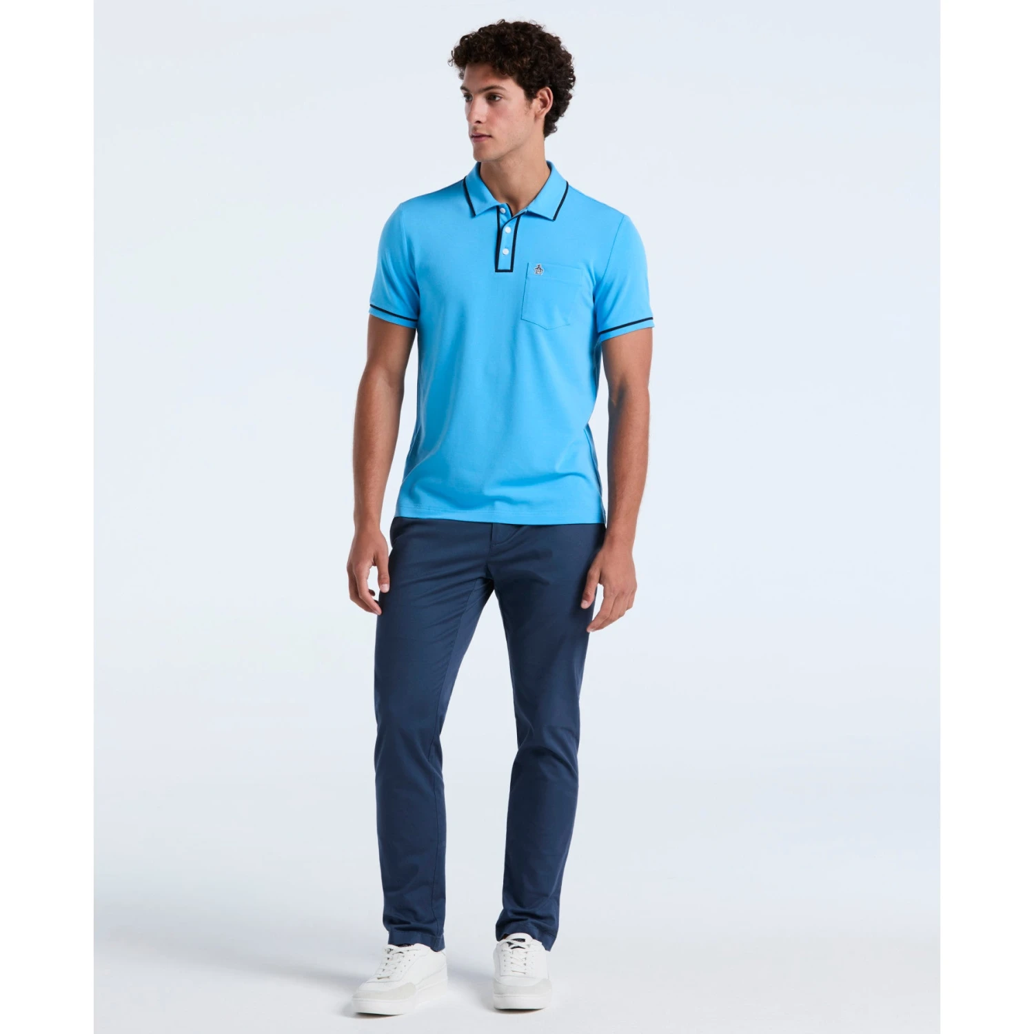 Original Penguin Earl Pique Polo Shirt In Bonnie Blue(Earl Pique Polo Shirt Blue Opksb690gp 456) 4 Original Penguin Earl Pique Polo Shirt In Bonnie Blue(Earl Pique Polo Shirt Blue Opksb690gp 456) - Image 4