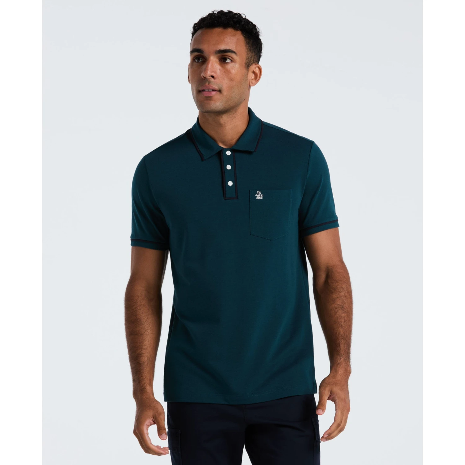 Original Penguin Earl Pique Polo Shirt In Reflecting Pond(Earl Pique Polo Shirt Blue Opksb690gp 470) 1 Original Penguin Earl Pique Polo Shirt In Reflecting Pond(Earl Pique Polo Shirt Blue Opksb690gp 470)