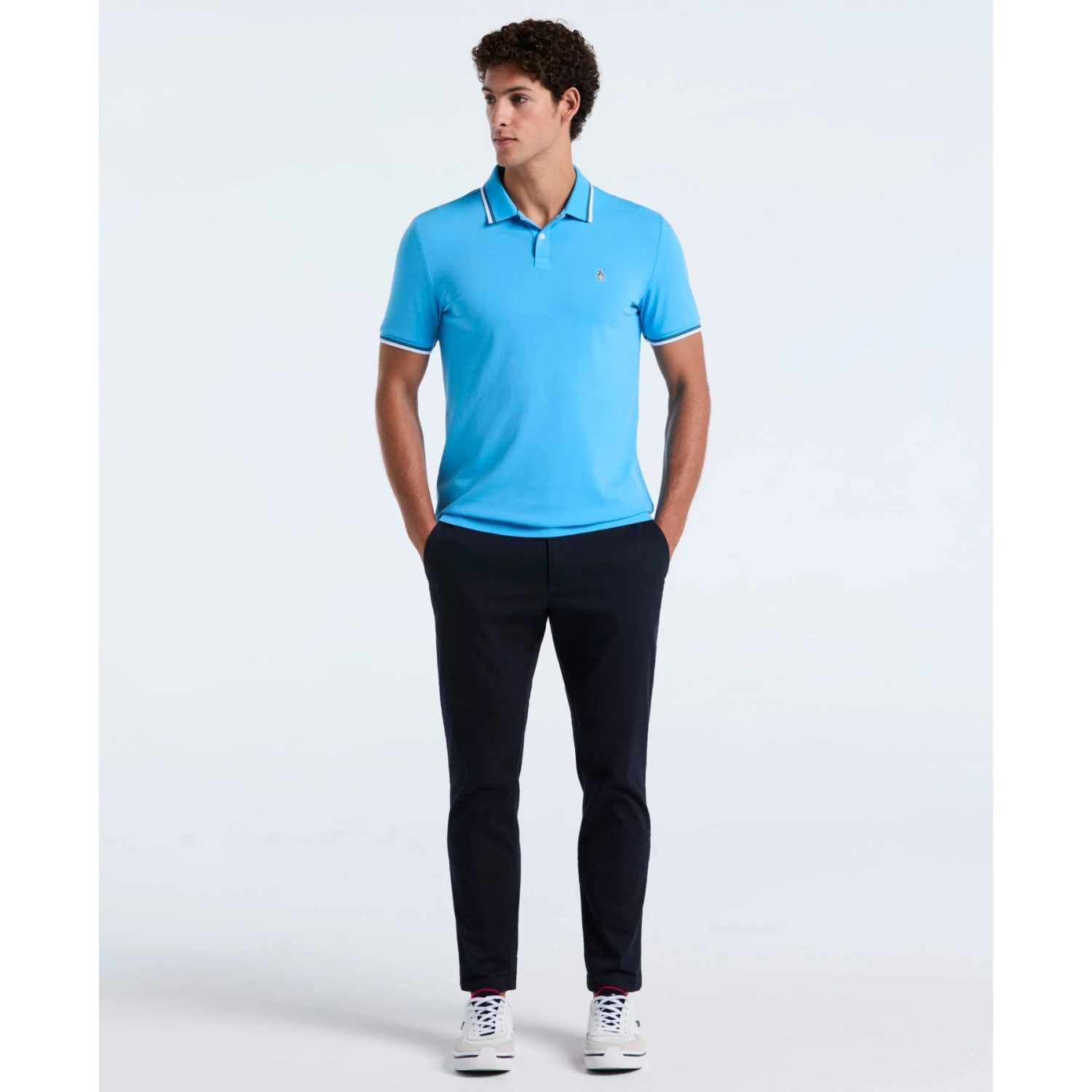 Original Penguin Pique Sticker Pete Tipped Polo Shirt In Bonnie Blue(Tipped Tencel Pique Sticker Pete Polo Shirt Blue Opksb720gp 456) 4 Original Penguin Pique Sticker Pete Tipped Polo Shirt In Bonnie Blue(Tipped Tencel Pique Sticker Pete Polo Shirt Blue Opksb720gp 456) - Image 4