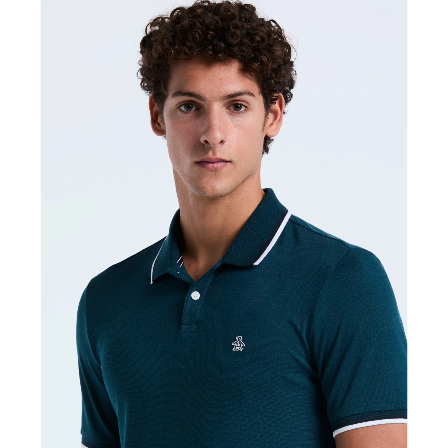 Original Penguin Pique Sticker Pete Tipped Polo Shirt In Reflecting Pond(Pique Sticker Pete Tipped Polo Shirt Blue Opksb720gp 470) 3 Original Penguin Pique Sticker Pete Tipped Polo Shirt In Reflecting Pond(Pique Sticker Pete Tipped Polo Shirt Blue Opksb720gp 470) - Image 3
