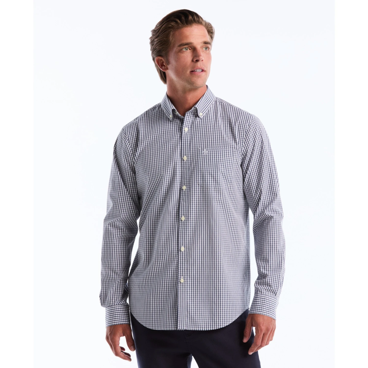 Original Penguin Gingham Shirt In Sargasso Sea(Gingham Shirt Blue Opwb0023gp 485) 1 Original Penguin Gingham Shirt In Sargasso Sea(Gingham Shirt Blue Opwb0023gp 485)