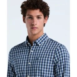 Original Penguin Twill Check Shirt In Copen Blue(Twill Check Shirt Blue Opwf2501gp 443) 7 Original Penguin Twill Check Shirt In Copen Blue(Twill Check Shirt Blue Opwf2501gp 443) -Original Penguin Outlet OPWF2501 443 alt2