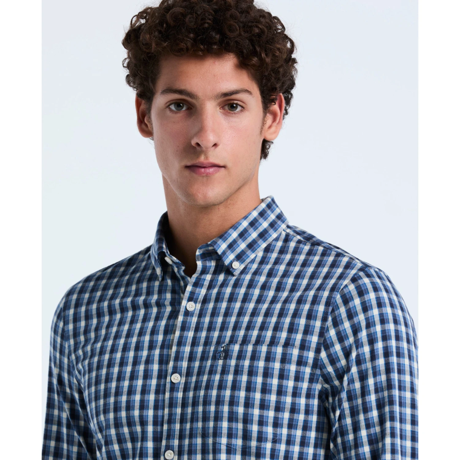 Original Penguin Twill Check Shirt In Copen Blue(Twill Check Shirt Blue Opwf2501gp 443) 3 Original Penguin Twill Check Shirt In Copen Blue(Twill Check Shirt Blue Opwf2501gp 443) - Image 3