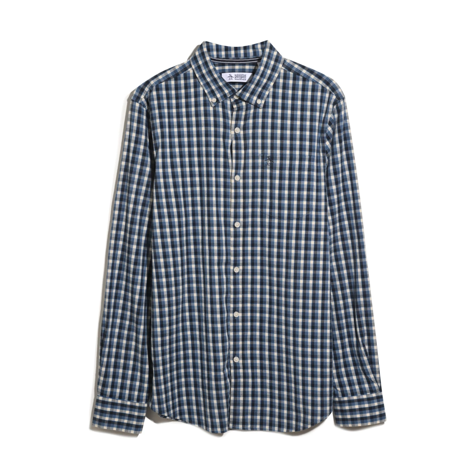 Original Penguin Twill Check Shirt In Copen Blue(Twill Check Shirt Blue Opwf2501gp 443) 5 Original Penguin Twill Check Shirt In Copen Blue(Twill Check Shirt Blue Opwf2501gp 443) - Image 5