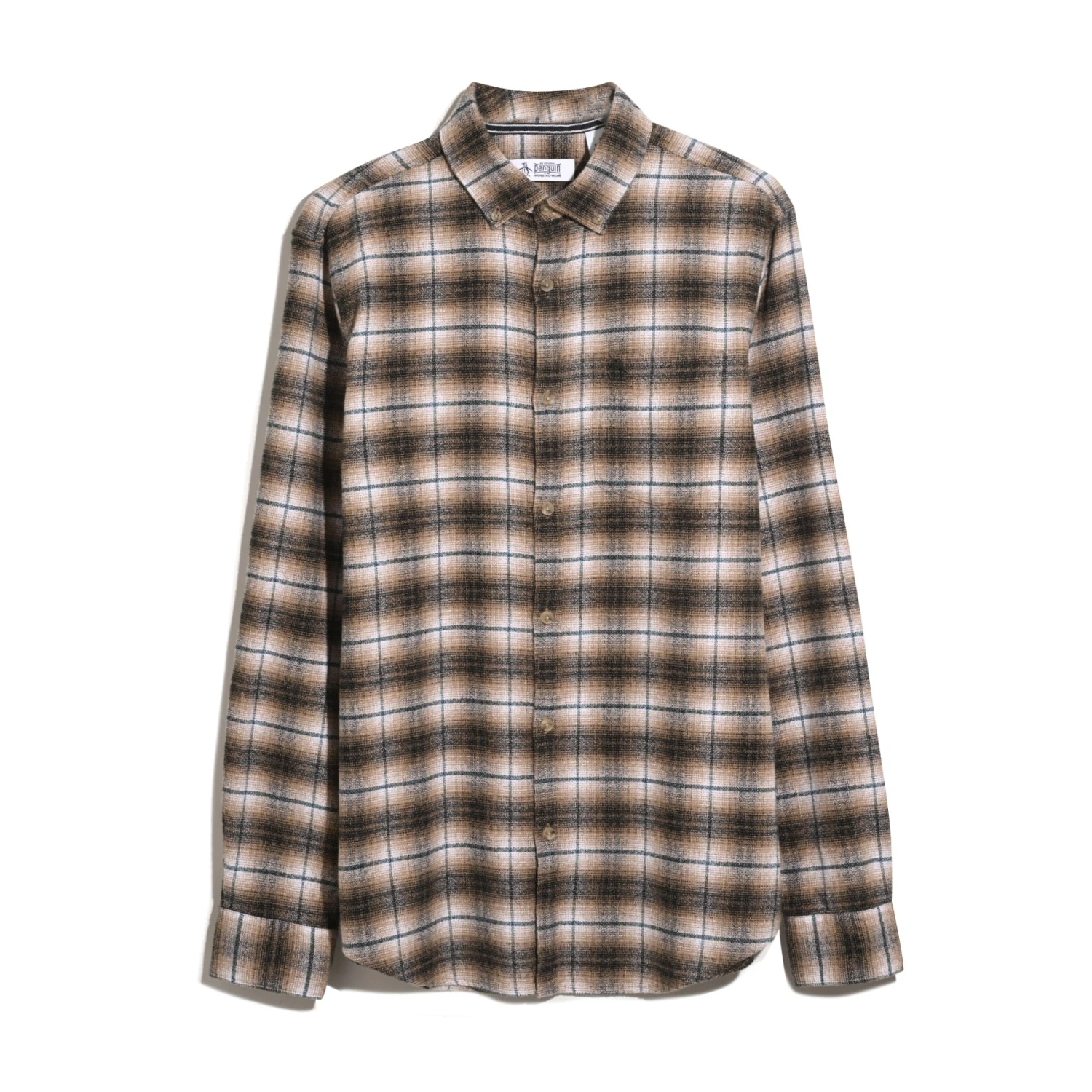 Original Penguin Plaid Flannel Shirt In Tigers Eye(Plaid Flannel Shirt Brown Opwf2517gp 218) 5 Original Penguin Plaid Flannel Shirt In Tigers Eye(Plaid Flannel Shirt Brown Opwf2517gp 218) - Image 5