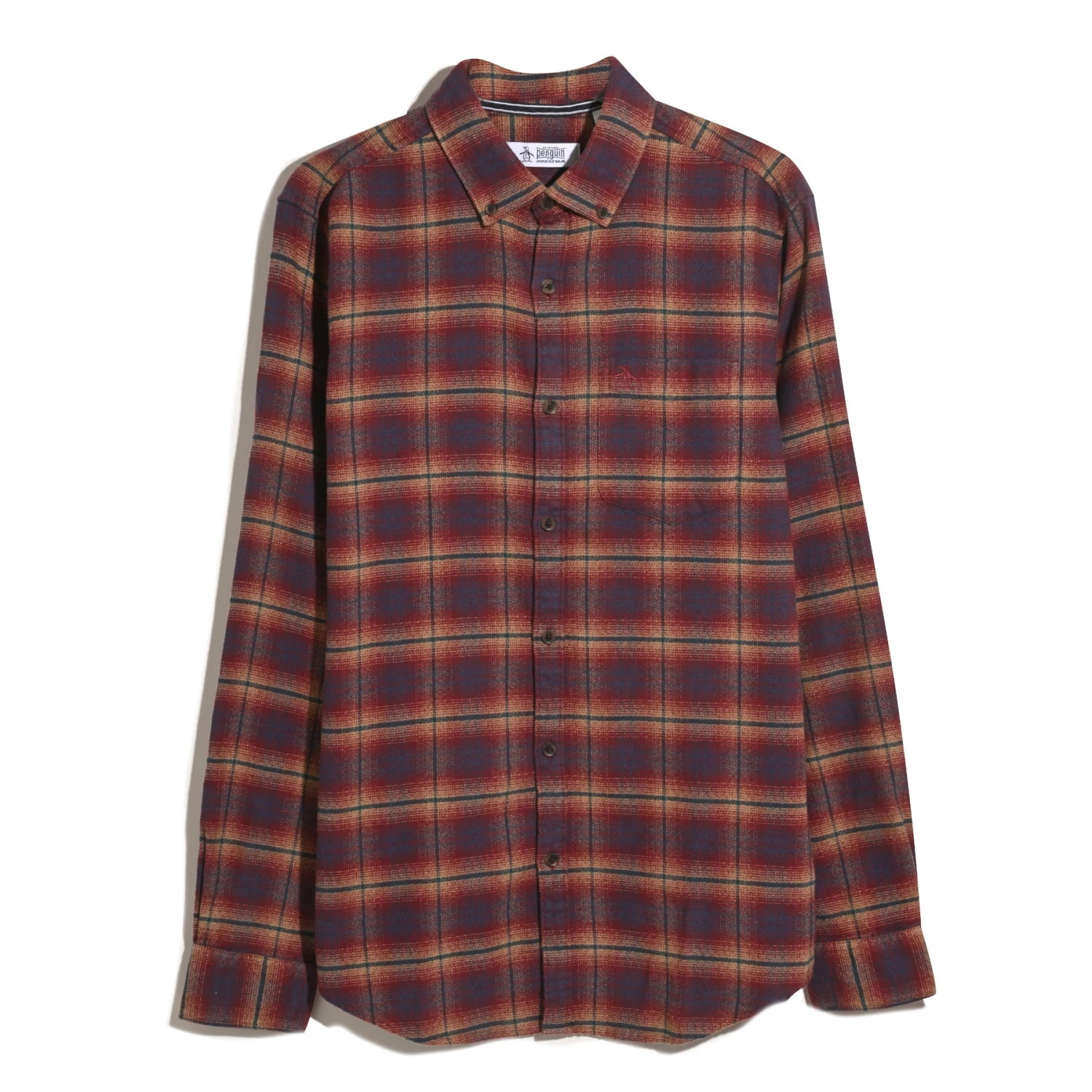 Original Penguin Plaid Flannel Shirt In Cabernet(Plaid Flannel Shirt Red Opwf2517gp 605) 5 Original Penguin Plaid Flannel Shirt In Cabernet(Plaid Flannel Shirt Red Opwf2517gp 605) - Image 5