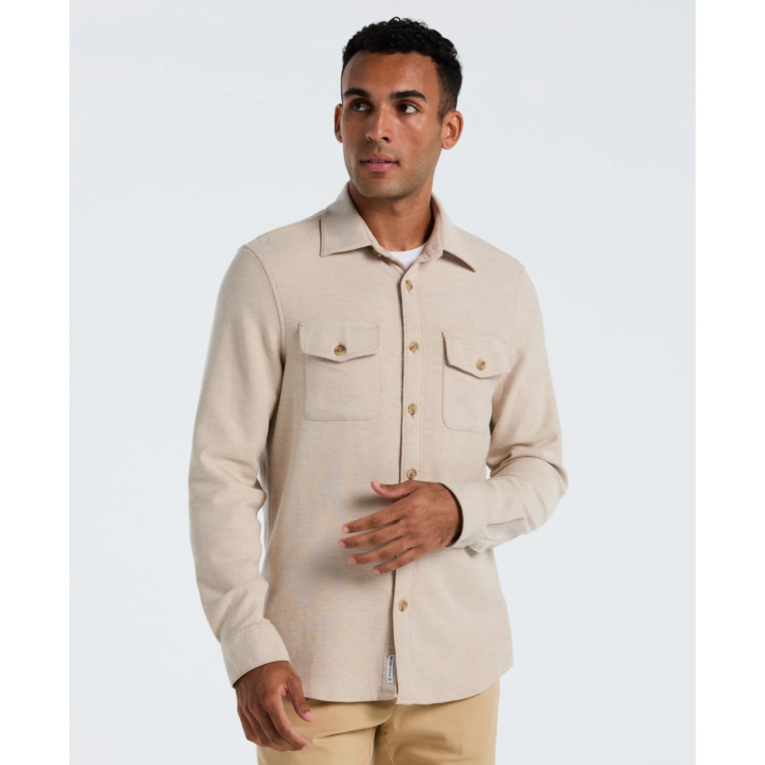 Original Penguin Double Weave Overshirt In Birch(Double Weave Overshirt Beige Opwf3118gp 252) 1 Original Penguin Double Weave Overshirt In Birch(Double Weave Overshirt Beige Opwf3118gp 252)