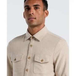 Original Penguin Double Weave Overshirt In Birch(Double Weave Overshirt Beige Opwf3118gp 252) 7 Original Penguin Double Weave Overshirt In Birch(Double Weave Overshirt Beige Opwf3118gp 252) -Original Penguin Outlet OPWF3118 252 alt2