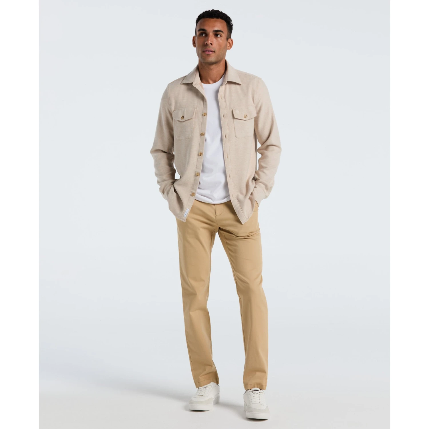 Original Penguin Double Weave Overshirt In Birch(Double Weave Overshirt Beige Opwf3118gp 252) 4 Original Penguin Double Weave Overshirt In Birch(Double Weave Overshirt Beige Opwf3118gp 252) - Image 4