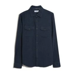 Original Penguin Double Weave Overshirt In Dark Sapphire(Double Weave Overshirt Blue Opwf3118gp 413) -Original Penguin Outlet OPWF3118 413 alt4