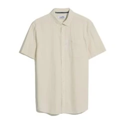 Original Penguin Seersucker Short Sleeve Shirt In Birch(Seersucker Short Sleeve Shirt Beige Opwm2409gp 252) -Original Penguin Outlet OPWM2409 252 4