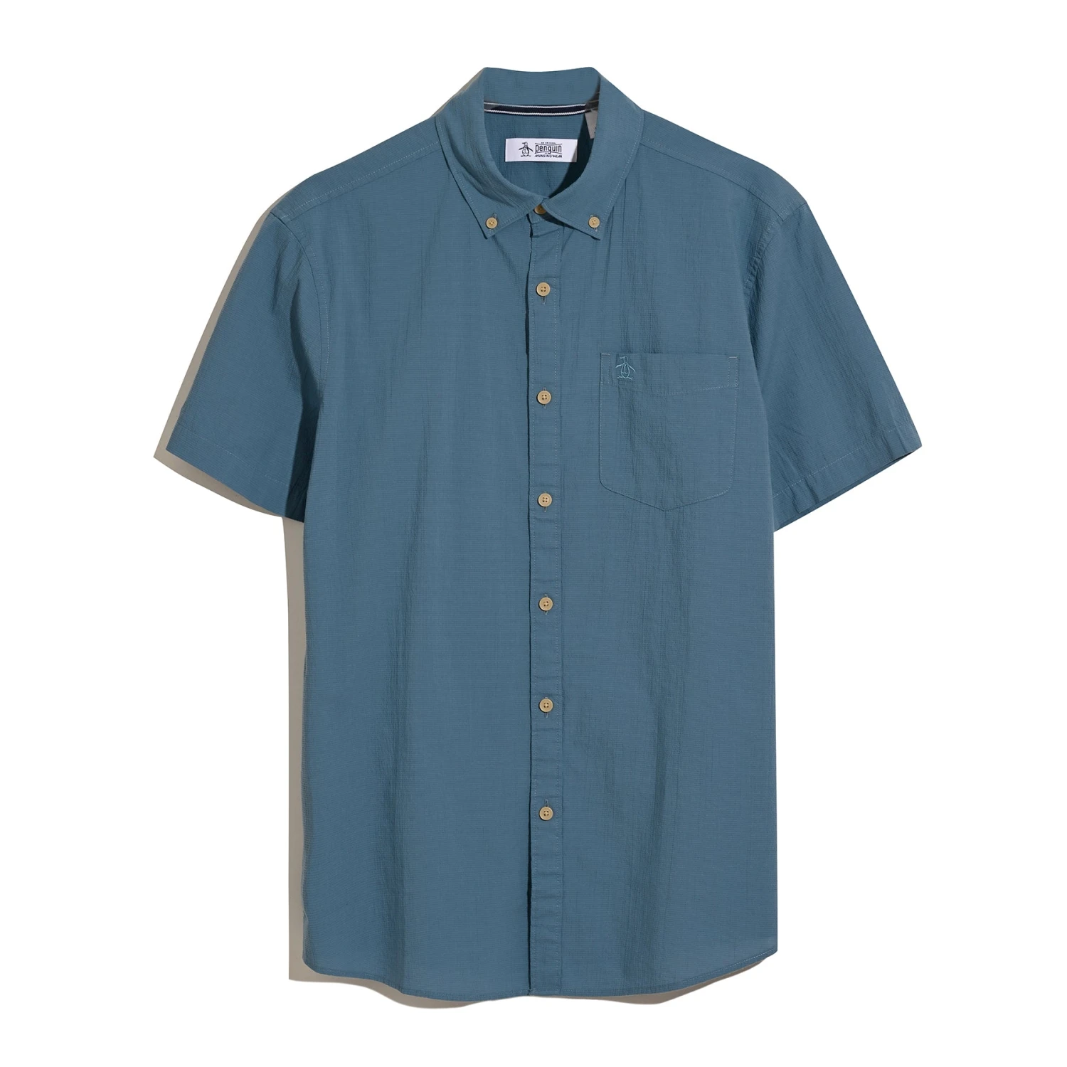 Original Penguin Seersucker Short Sleeve Shirt In Copen Blue(Seersucker Short Sleeve Shirt Blue Opwm2409gp 443) 5 Original Penguin Seersucker Short Sleeve Shirt In Copen Blue(Seersucker Short Sleeve Shirt Blue Opwm2409gp 443) - Image 5
