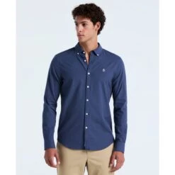 Original Penguin Oxford Shirt In Sargasso Sea(Oxford Shirt Blue Opwsb035gp 485)