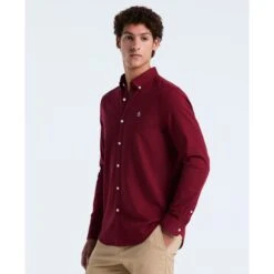Original Penguin Oxford Shirt In Cabernet(Oxford Shirt Red Opwsb035gp 605)
