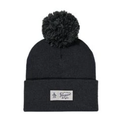 Original Penguin Mathew Classic Bobble Hat In Black(Matthew Classic Knit Bobble Hat Black Penop019gp 002)