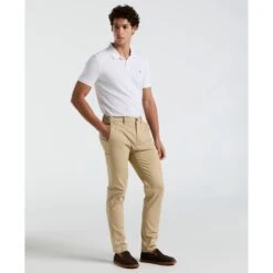 Original Penguin Slim Fit Chinos In Travertine(Flat Front Core Chino Pants Beige Opbb0022gp 254)