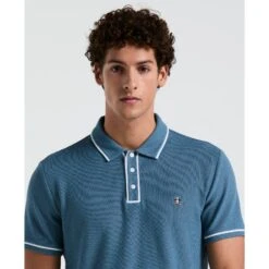Original Penguin Icons Bentley Mesh Polo Shirt In Copen Blue(Organic Cotton Bentley Mesh Short Sleeve Polo Shirt Blue Opkm3500gp 443) -Original Penguin Outlet buzqce3esjy3f37qcul9