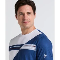 Original Penguin Colourblock Performance Tennis T-Shirt In True Navy(Colourblock Performance Tennis T Shirt Blue O1kff004gg 416) -Original Penguin Outlet bvd3idgriwzmdy7cwosc