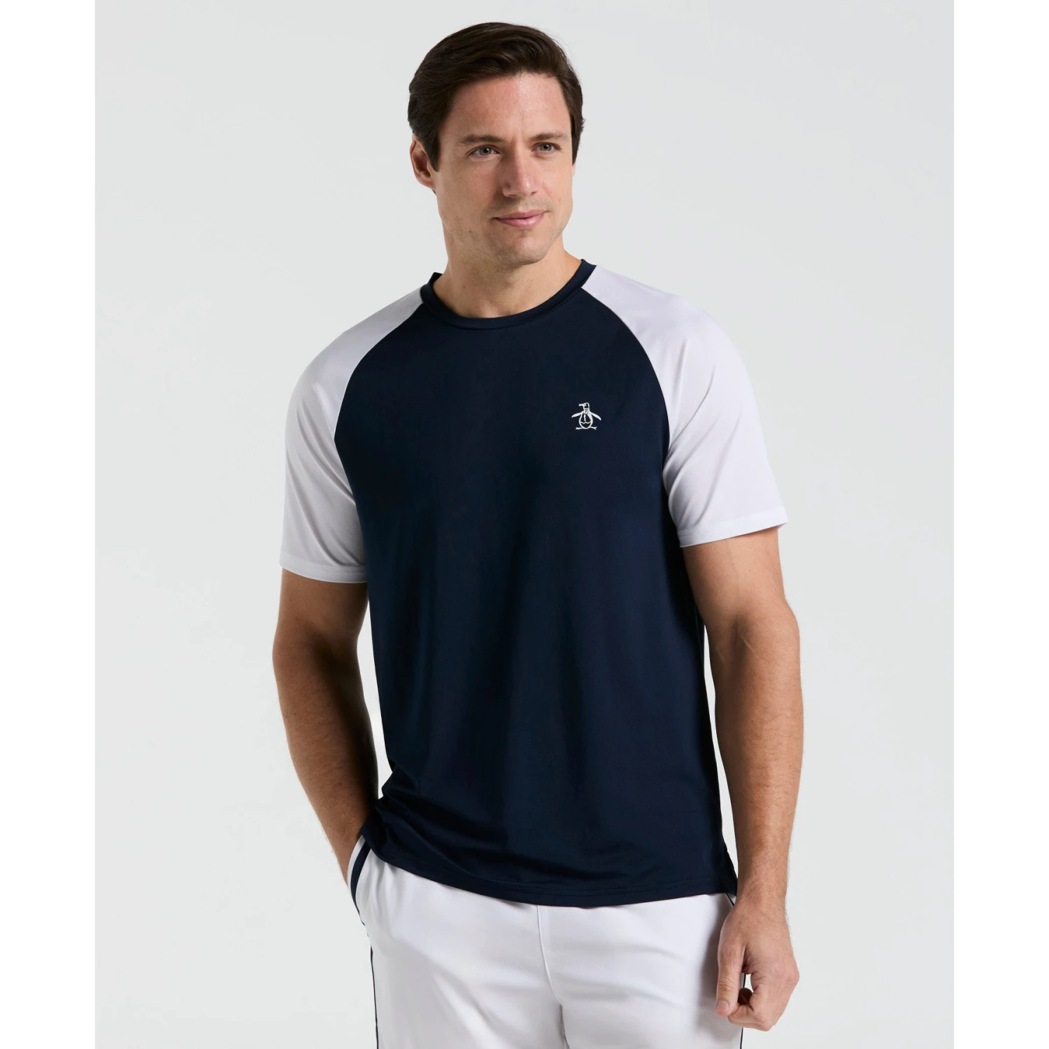 Original Penguin Blocked Performance Tennis T-Shirt In Black Iris(Blocked Performance Tennis T Shirt Blue O1ksf015gg 417) 1 Original Penguin Blocked Performance Tennis T-Shirt In Black Iris(Blocked Performance Tennis T Shirt Blue O1ksf015gg 417)