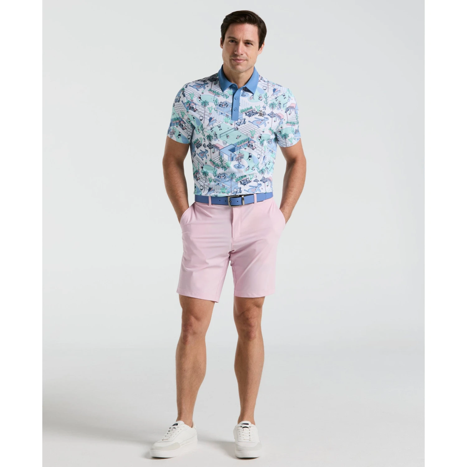 Original Penguin Palm Springs Print Golf Polo Shirt In Bright White(Palm Springs Print Golf Polo White Ogksf013gg 118) 3 Original Penguin Palm Springs Print Golf Polo Shirt In Bright White(Palm Springs Print Golf Polo White Ogksf013gg 118) - Image 3